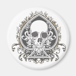 Skullspade med guld magnet