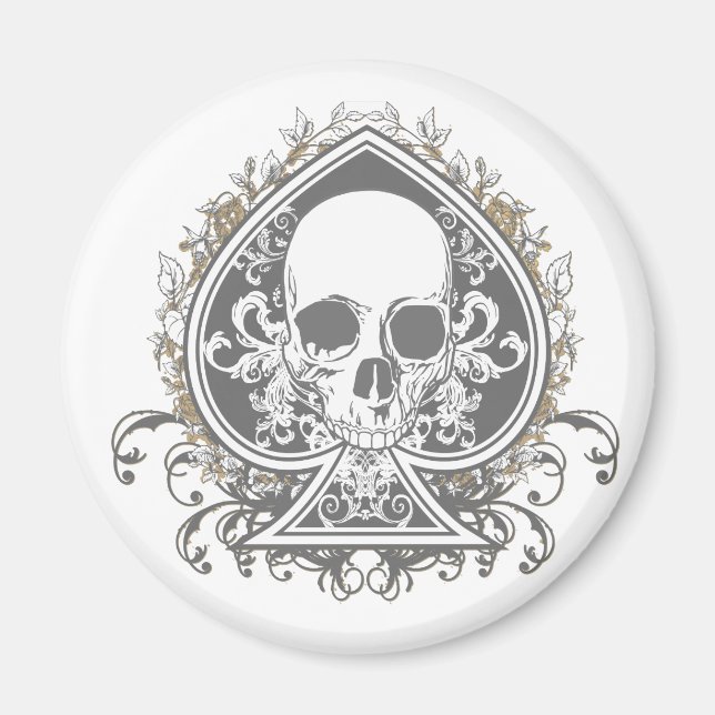 Skullspade med guld magnet (Framsidan)