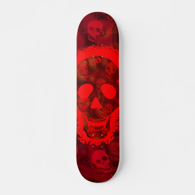 Skullspecifikationer Stort skateboard med rött ska (Framsida)