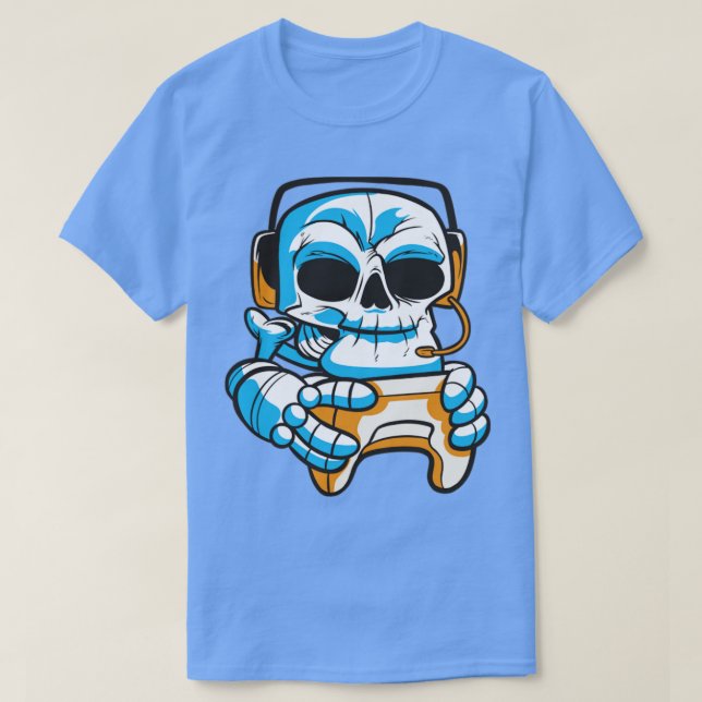 Skullspel med joystick t shirt (Design framsida)