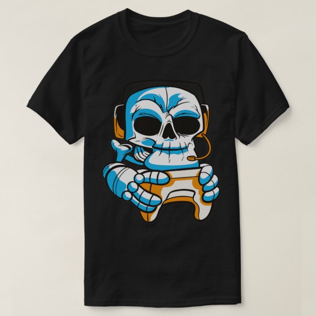 Skullspel med joystick t shirt (Design framsida)