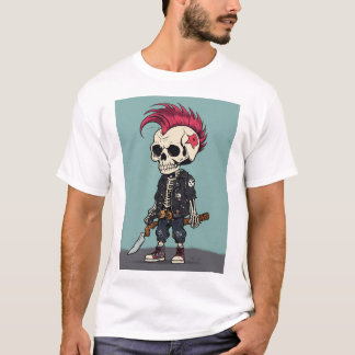 "Skullstöt: Skeleton-utskriven skjorta av segmentt T Shirt
