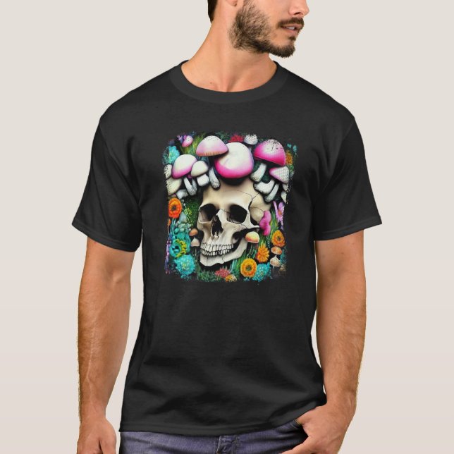 Skullsvampinsamlare Grafik Art Svamp Pic T Shirt (Framsida)