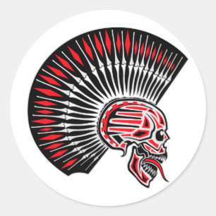 Skulltatuering för skräppost runt klistermärke