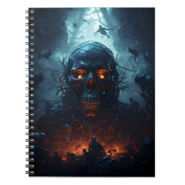 Skulltema Fantastisk Halloween Scary Skull Anteckningsbok