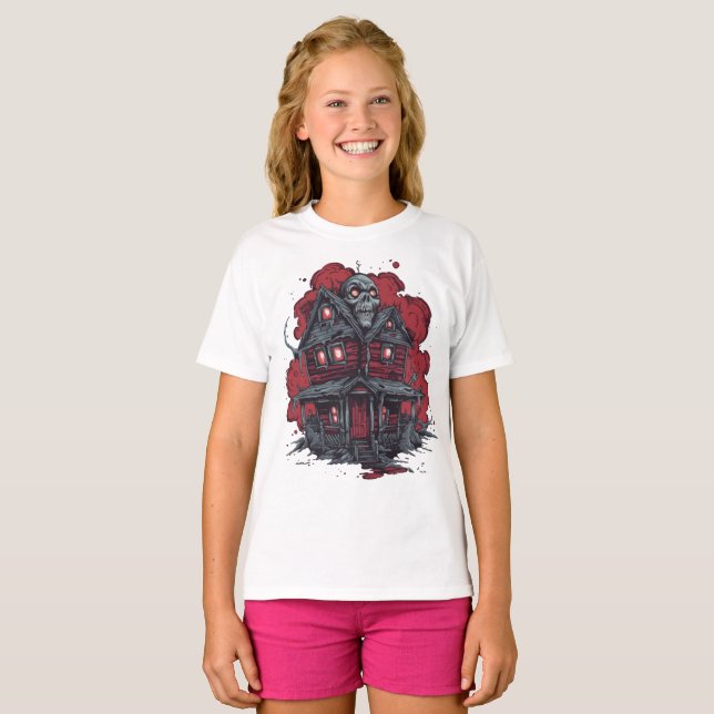 Skulltop Manor: A Nightmare Unlehad T Shirt (Hel framsida)