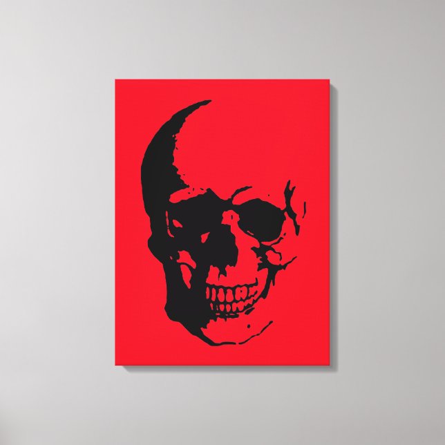 Skulluppsvälld kanvas - Svart och rödfantasy Art (Framsida)