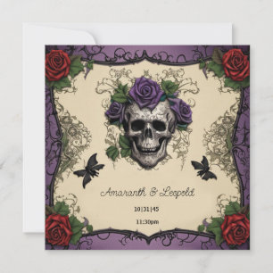 Skullvadar med Ro Gothic Halloween Bröllop Inbjudningar