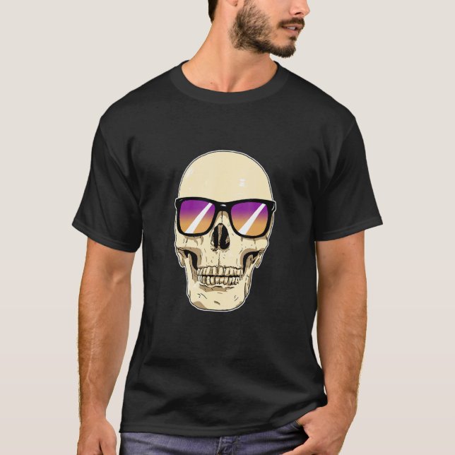 Skullvällda solglasögon med Lila och Orange Le T Shirt (Framsida)