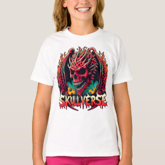 Skullverterad drake t shirt