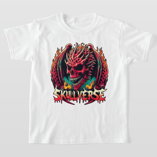 Skullverterad drake t shirt (Laydown)