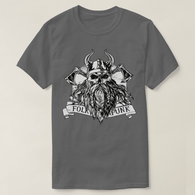 Skullvik med skägg och yxört t shirt (Design framsida)