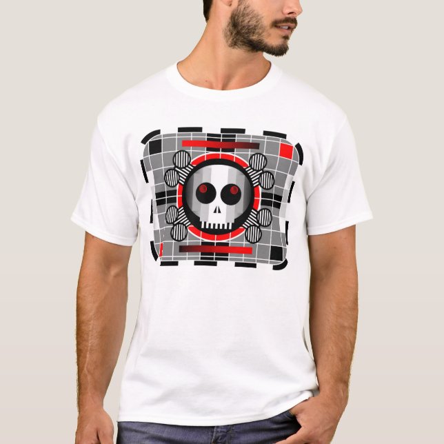 Skullvit t-shirt manar basvit (Framsida)