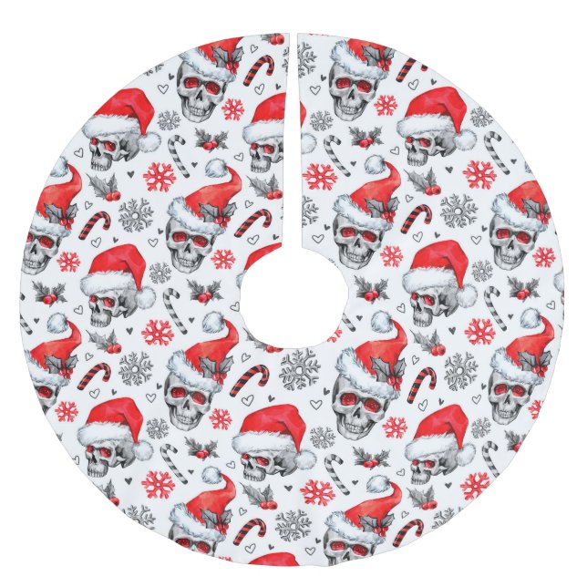 Skully Claus jul Wrapping Papper Julgransmatta Borstad Polyester (Framsidan)