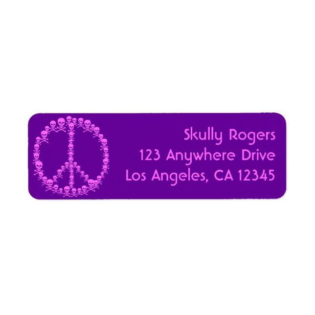 Skully Peace Returadress Etikett (Framsidan)
