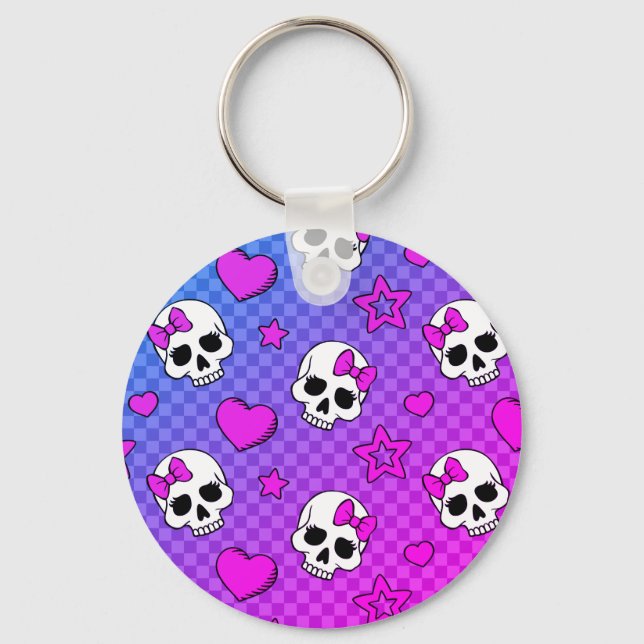 Skully Pop Kawaii Nyckelring (Framsida)