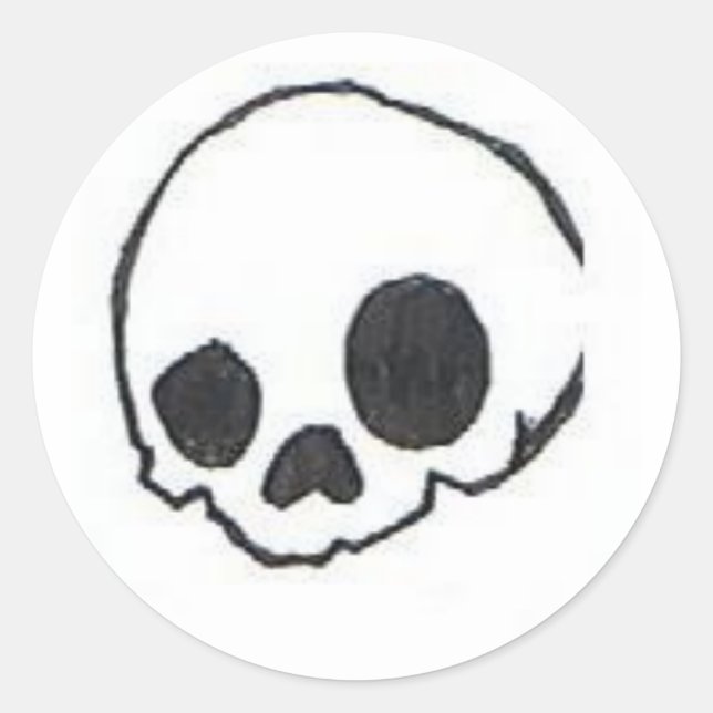 Skully Sticker Runt Klistermärke (Framsida)