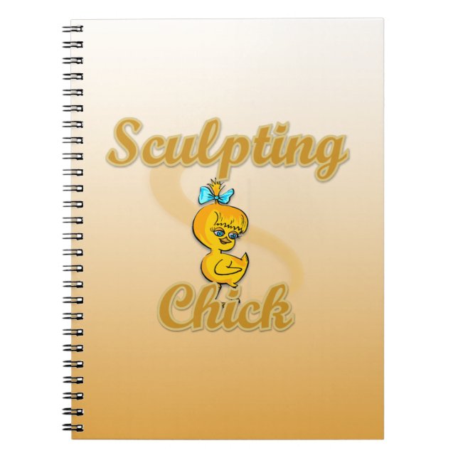 skulptera Chick Anteckningsbok Med Spiral (Framsidan)