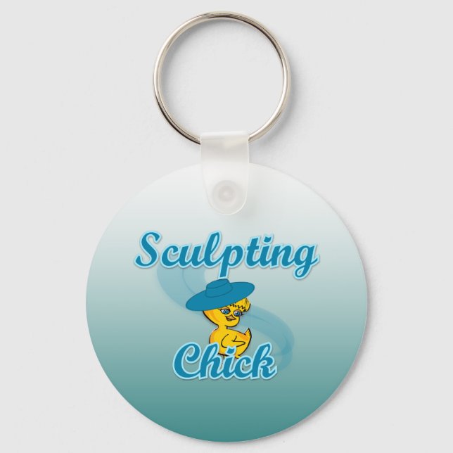 skulptera Chick nr 3 Nyckelring (Framsida)