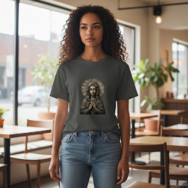 Skulpterad fromhet Trä Maria T Shirt