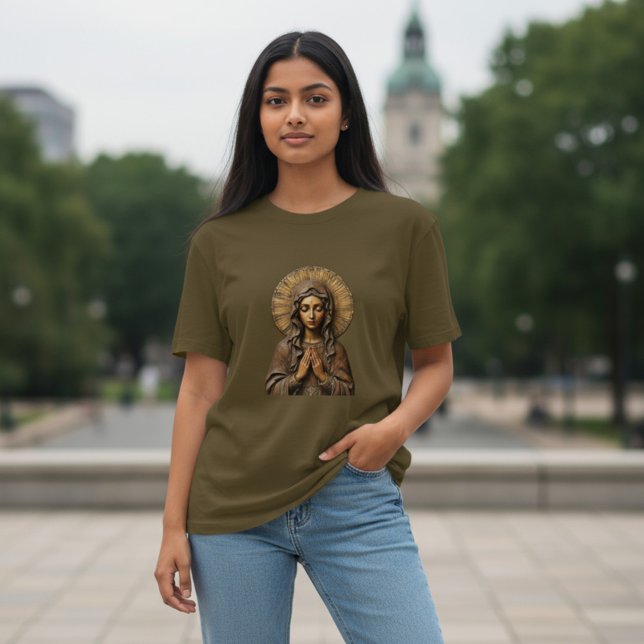 Skulpterad hängivenhet Trä Maria T Shirt (Skapare uppladdad)