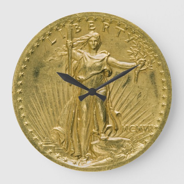 Skulptur 1907 för tjugo dollar guld- bietfrihet stor klocka (Framsida)