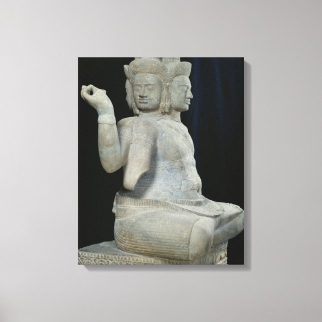 Skulptur av Brahma med fyra ansikte Canvastryck (Framsida)