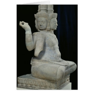 Skulptur av Brahma med fyra ansikte Hälsningskort