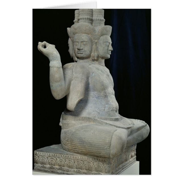 Skulptur av Brahma med fyra ansikte Hälsningskort (Framsidan)