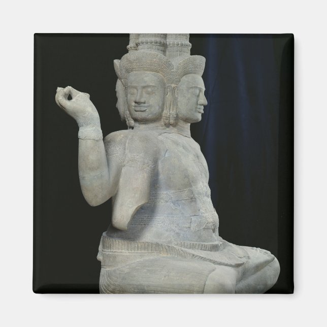 Skulptur av Brahma med fyra ansikte Magnet (Framsidan)