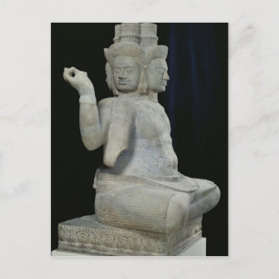 Skulptur av Brahma med fyra ansikte Vykort