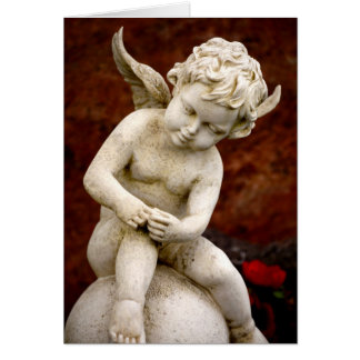 Skulptur av Cupid Angel, Memorial, kondoleans Hälsningskort
