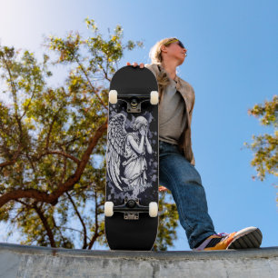 Skulptur av en vipande gel - med Stänk 1 Mini Skateboard Bräda 18,5 Cm