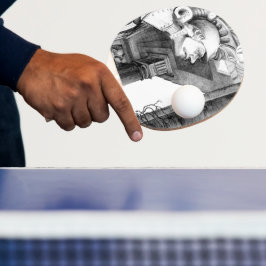 Skulptur av konst av slottspennan pingisracket