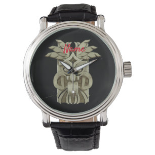 Skulptur av Tiki med åska Armbandsur