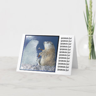 Skulptur för is för Groundhog dag Kort