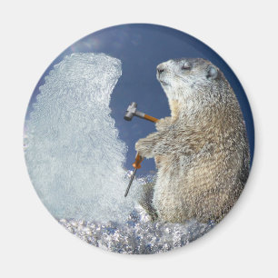 Skulptur för is för Groundhog dag Magnet