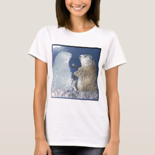 Skulptur för is för Groundhog dag T Shirt