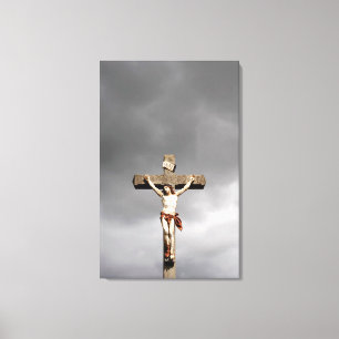 Skulptur för Jesus Kristuscrucifixion Canvastryck