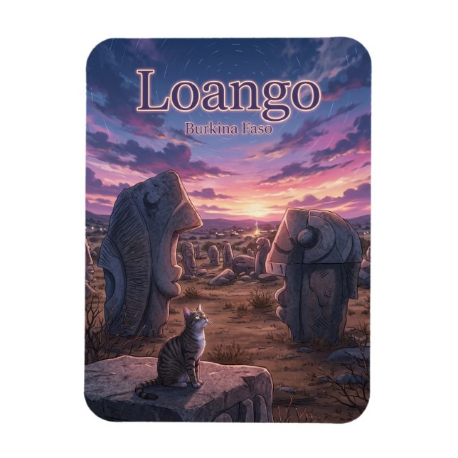 Skulptur på granit, Loango Burkina Faso Magnet (Vertikal)