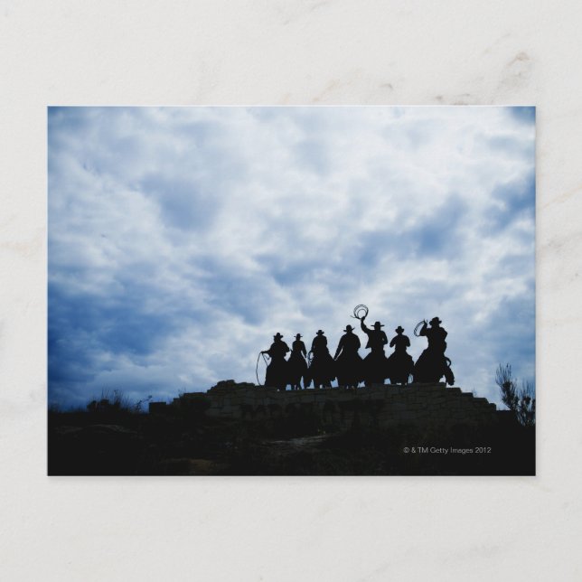 skulptur som välkomnar dig till Dodge City Kansas Vykort (Framsida)