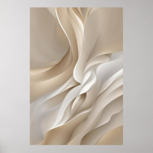 Skulptural Beige Abstrakt Konst Poster