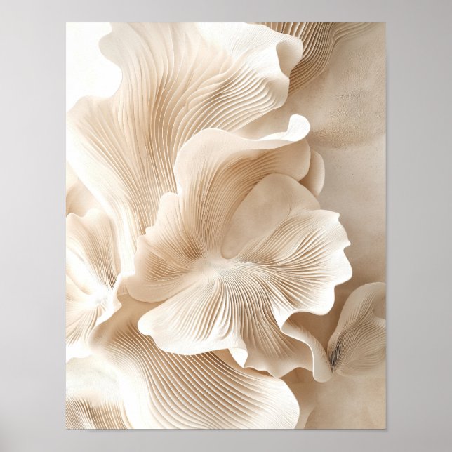 Skulpturala Elfenbensblad i Rörelse Porträtt #1 Poster (Framsidan)