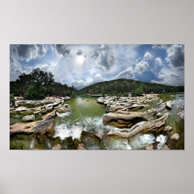 Skulpture Falls 5 - Barton Bäck i Austin Texas Poster (Framsidan)