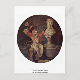 Skulpturen Tondo per Antoine Watteau Vykort