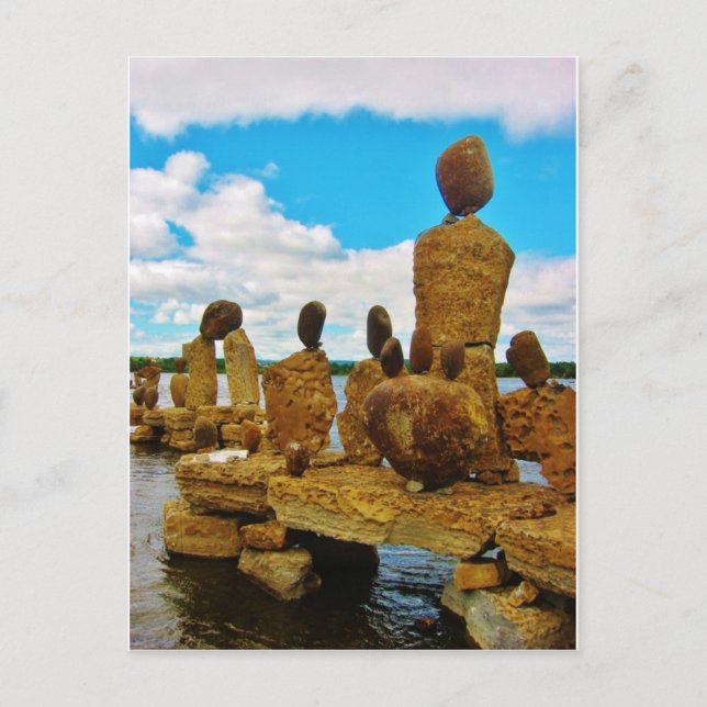 Skulpturer för Inukshuk stenflod Vykort (Framsida)