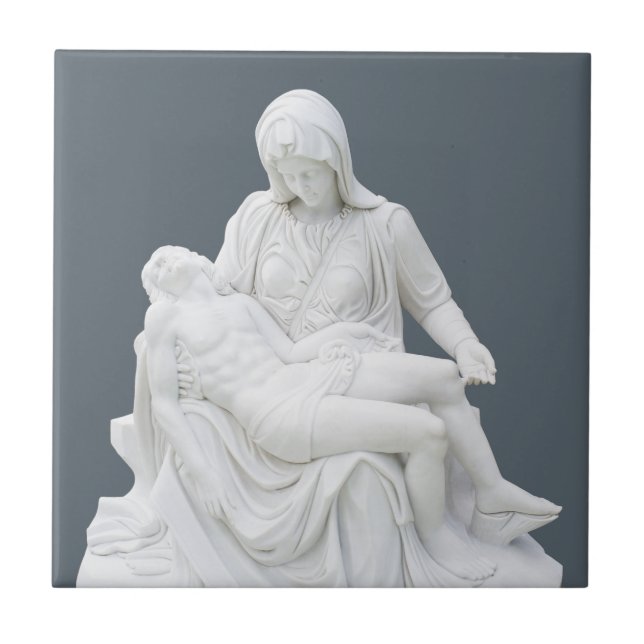 Skulpturerad Pieta Kakelplatta (Framsidan)