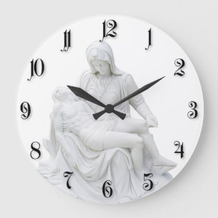 Skulpturerad Pieta Stor Klocka