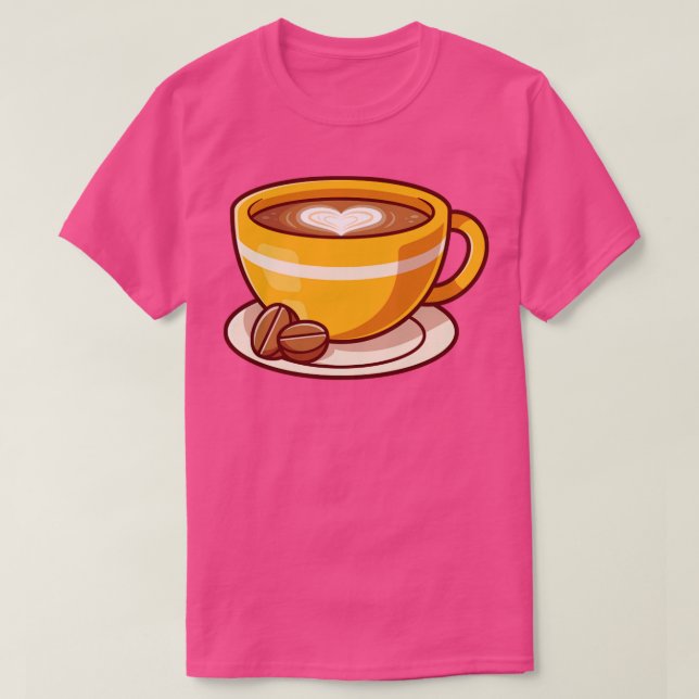 Skum av kaffe Kärlek med bönor, Tecknad T Shirt (Design framsida)