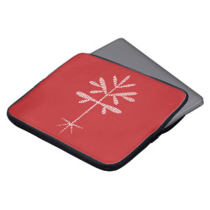 Skum Laptop sleeve med vit sippling på rött